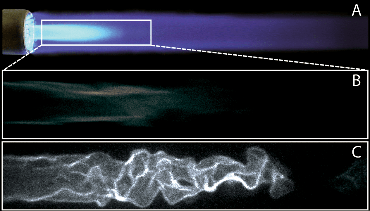 high speed imaging of a blue gas flame using HiCATT